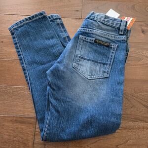 NWT Bit'z Kids Selvedge Denim Straight Leg Jeans Medium Blue Boys 6-7